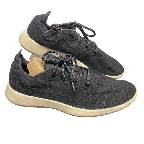 Allbirds Mens Wool Runners WRM11 Black Lace-Up Sneakers With Minor Wear - Picture 12 of 16